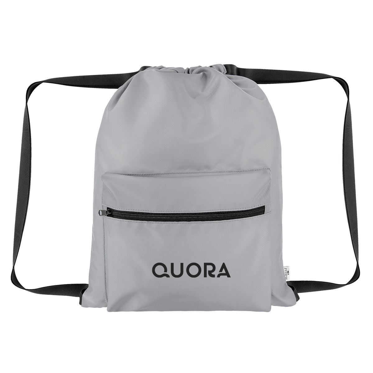 Anywhere Drawstring Bag in Recycled PET - Gray - Silk Screen