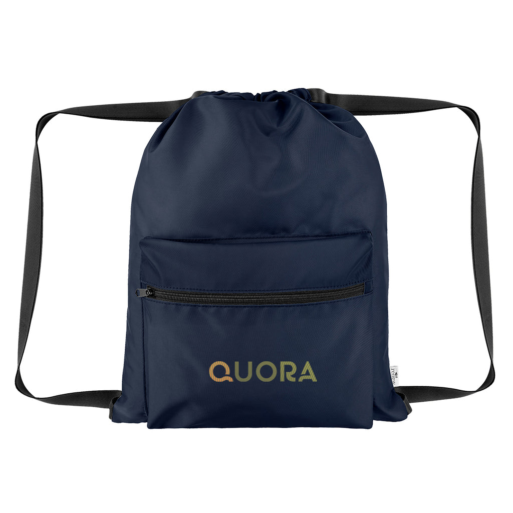 Anywhere Drawstring Bag in Recycled PET - Navy - Colorbrite