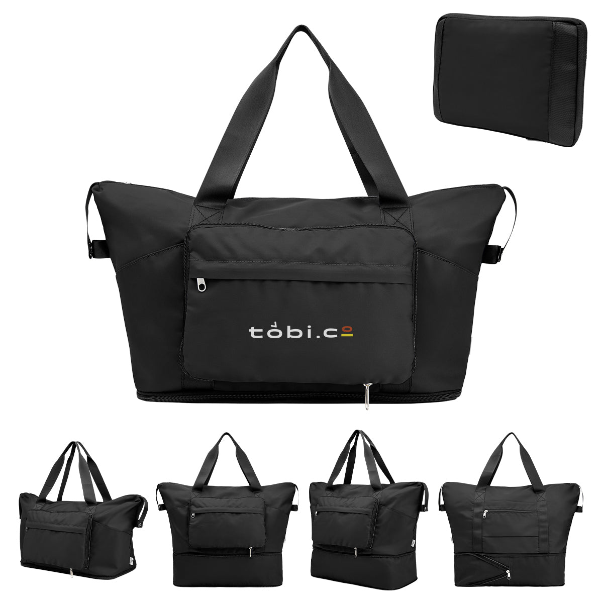 Anywhere Expandable Duffel Bag in Recycled PET - Black - Colorbrite