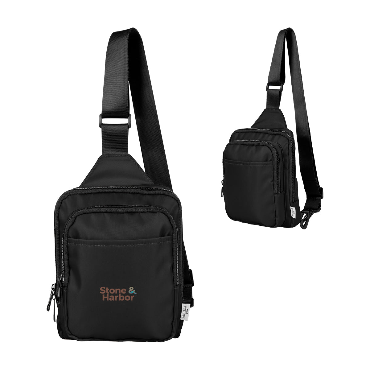 Anywhere Sport Sling Bag in Recycled PET - Black - Colorbrite