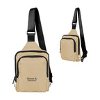 Anywhere Sport Sling Bag in Recycled PET - Tan - Silk Screen