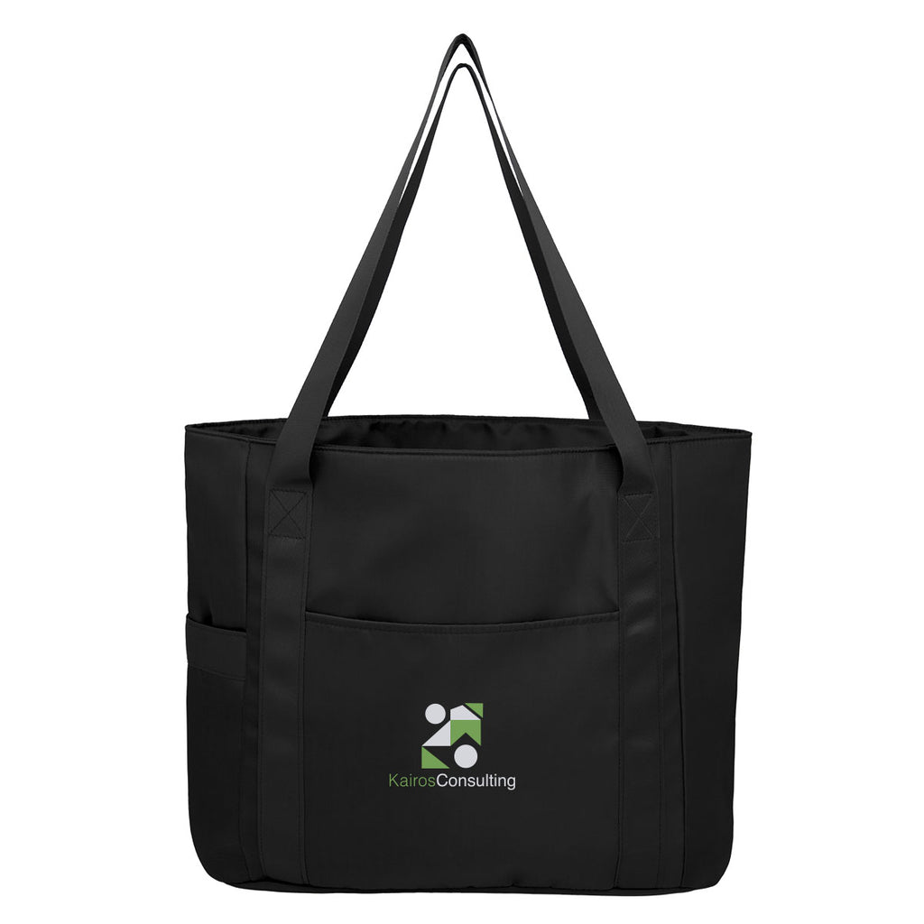 Anywhere Weekender Tote Bag in Recycled PET Embroidery - Black - Colorbrite