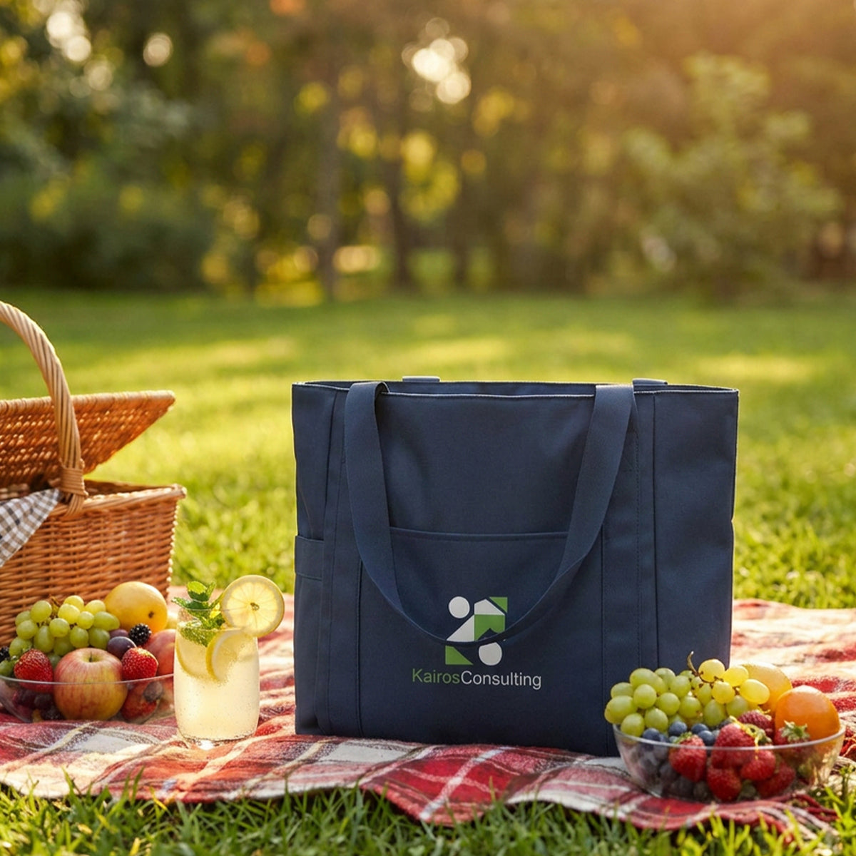 Anywhere Weekender Tote Bag in Recycled PET Embroidery - Navy - Lifestyle_Colorbrite