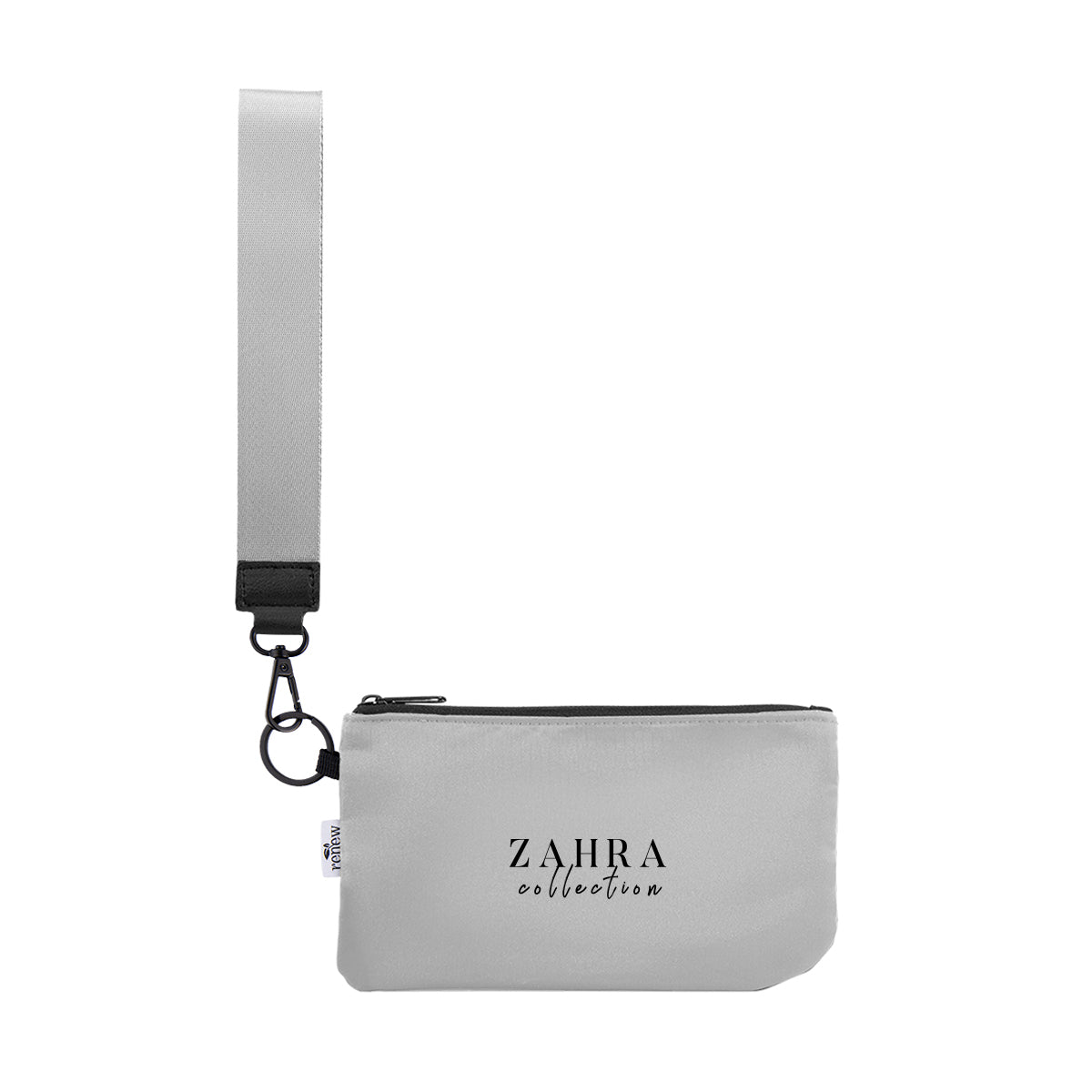 Anywhere Wristlet Pouch in Recycled PET - Gray - Silk Screen