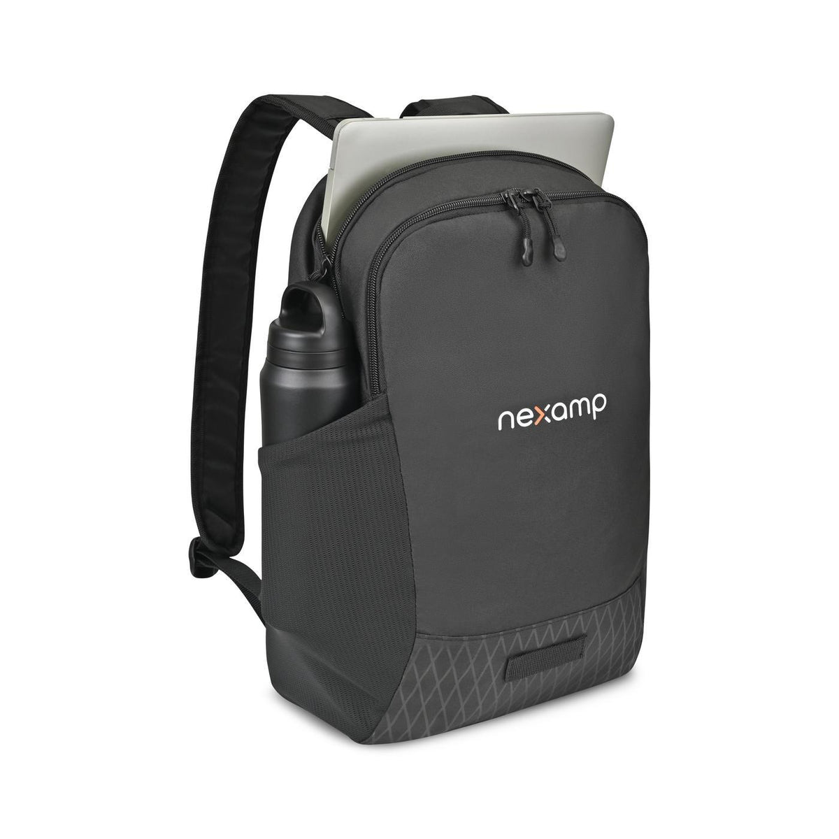 Apex Recycled Laptop Backpack, 15 Inch - Black - View 2