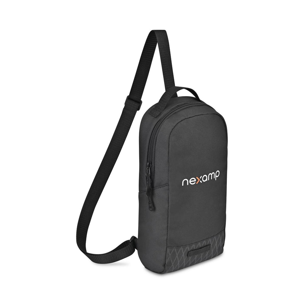 Apex Recycled Sling Bag with Webbing Loop Embroidery - Black - View 2