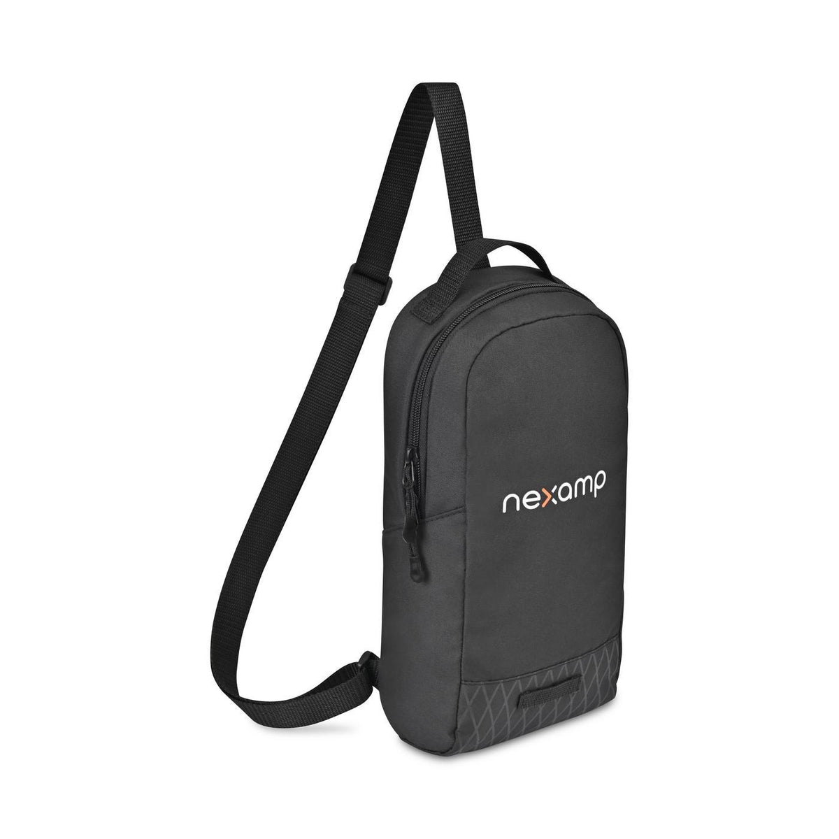 Apex Recycled Sling Bag with Webbing Loop Embroidery - Black - View 2