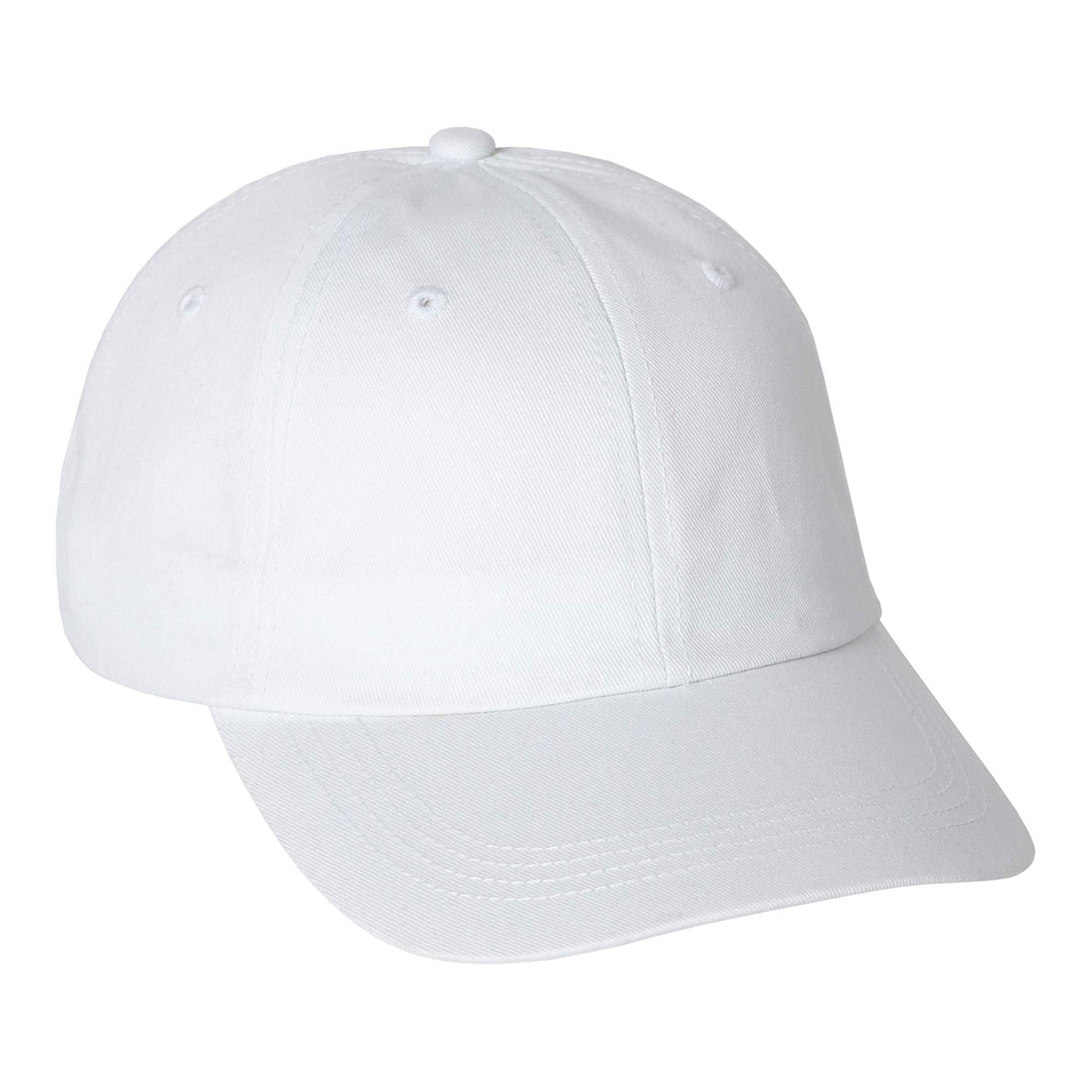 Apex Unstructured Chino Twill Ball Cap Transfer - White - Flat 2