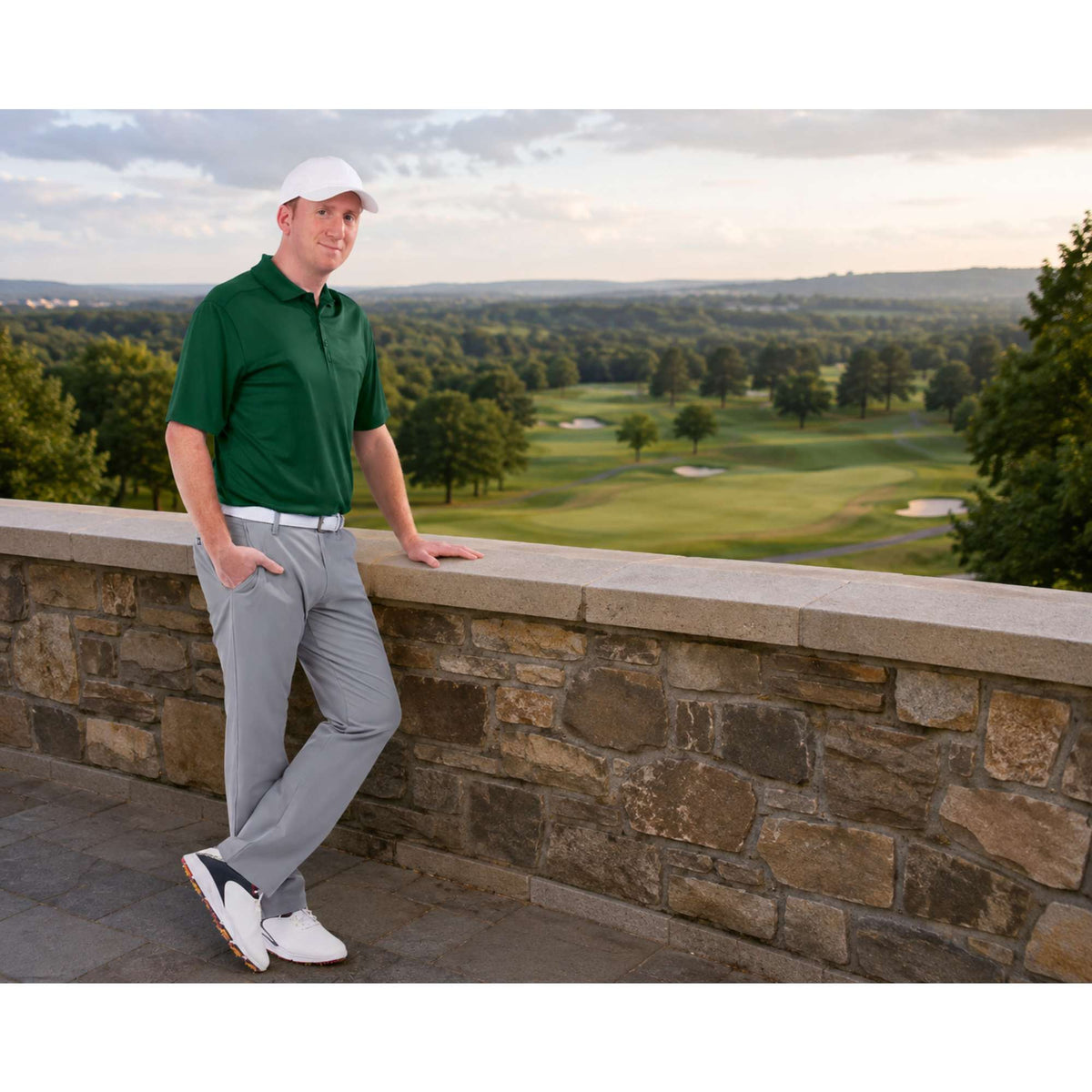 Apex Unstructured Chino Twill Ball Cap Transfer - White - Lifestyle