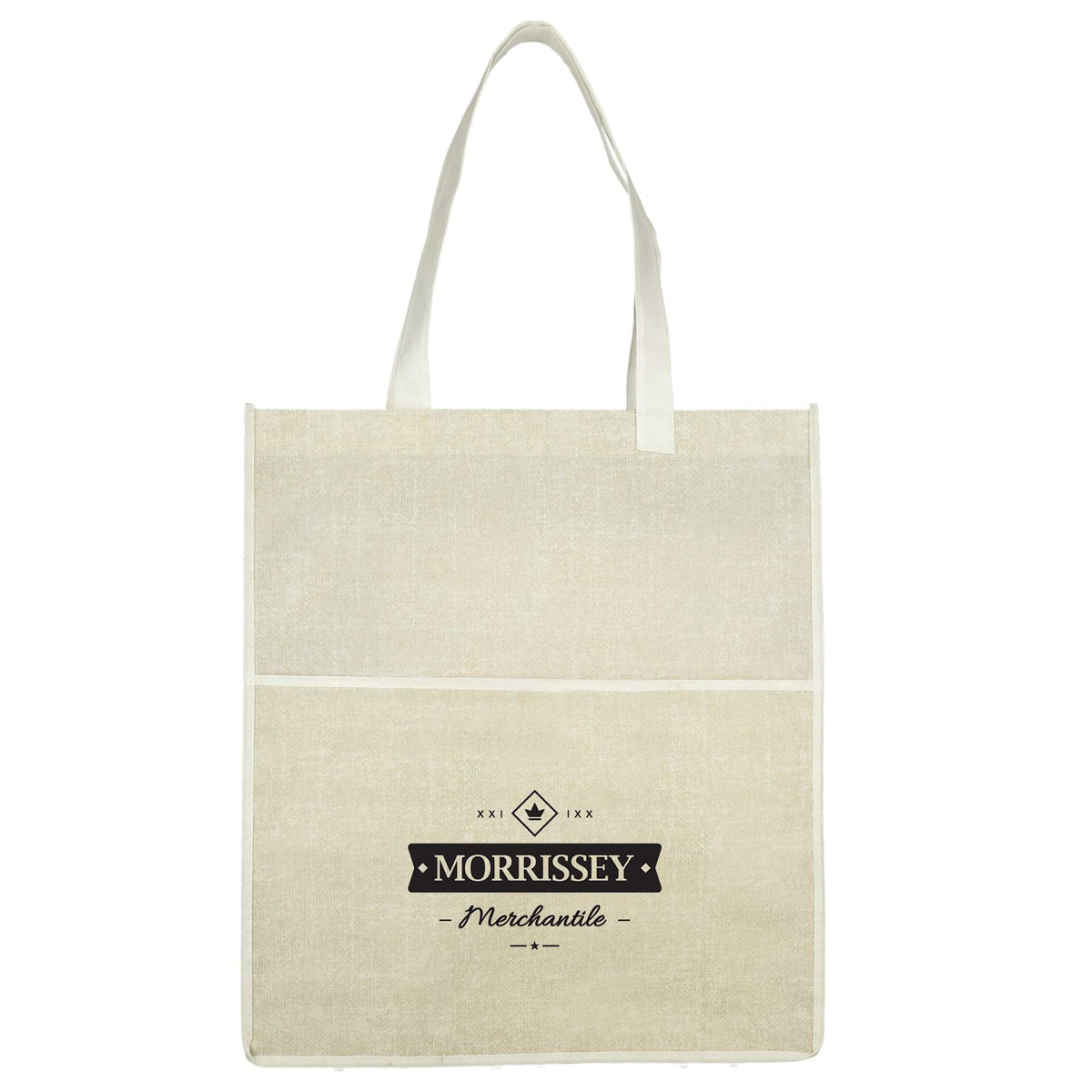 Apollo Recycled Convention Tote with Pen Loop Full Color - Natural - Front