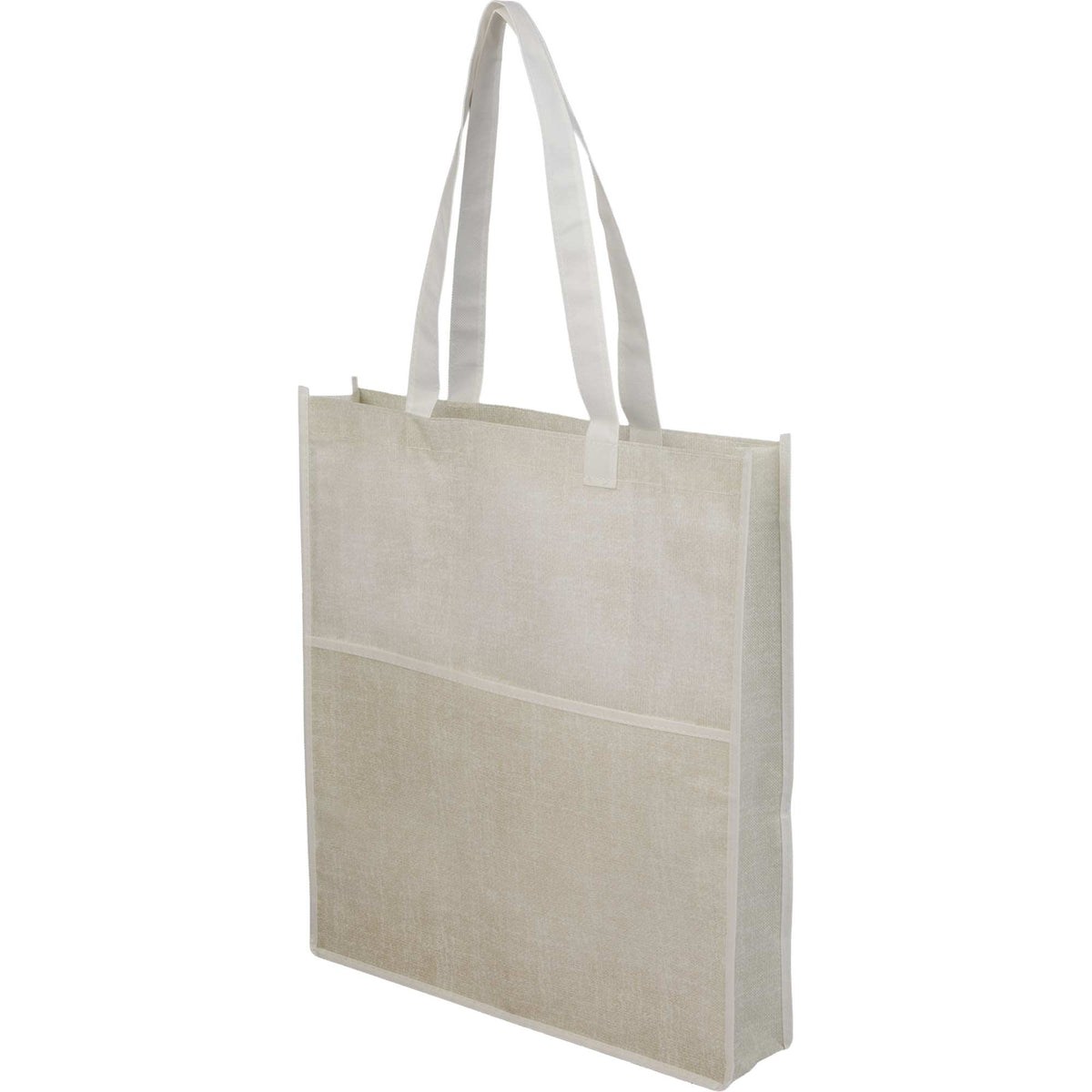 Apollo Recycled Convention Tote with Pen Loop Full Color - Natural - Left Angle