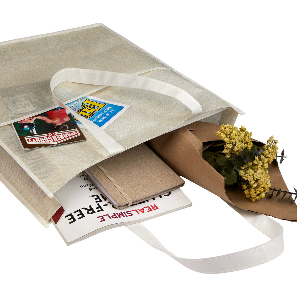 Apollo Recycled Convention Tote with Pen Loop Full Color - Natural - Propped