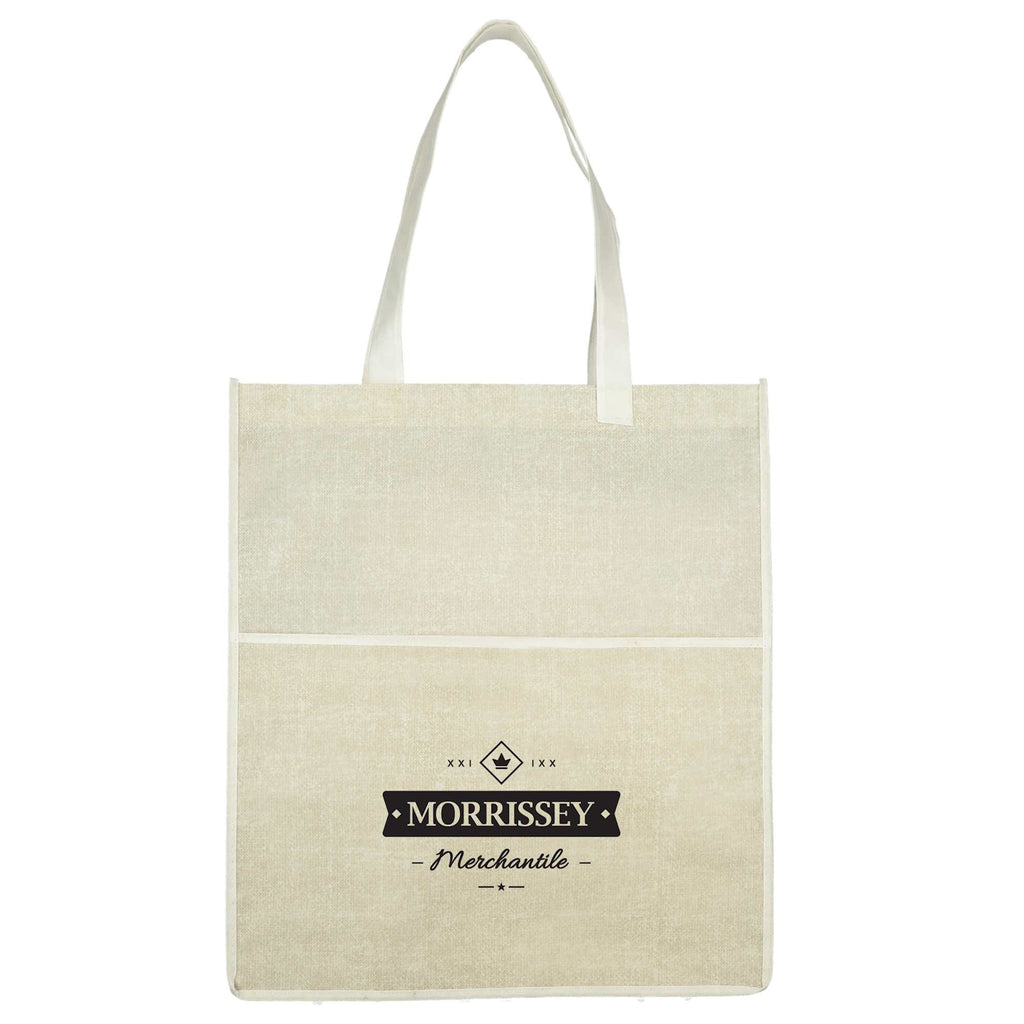 Apollo Recycled Convention Tote with Pen Loop - Natural - Front