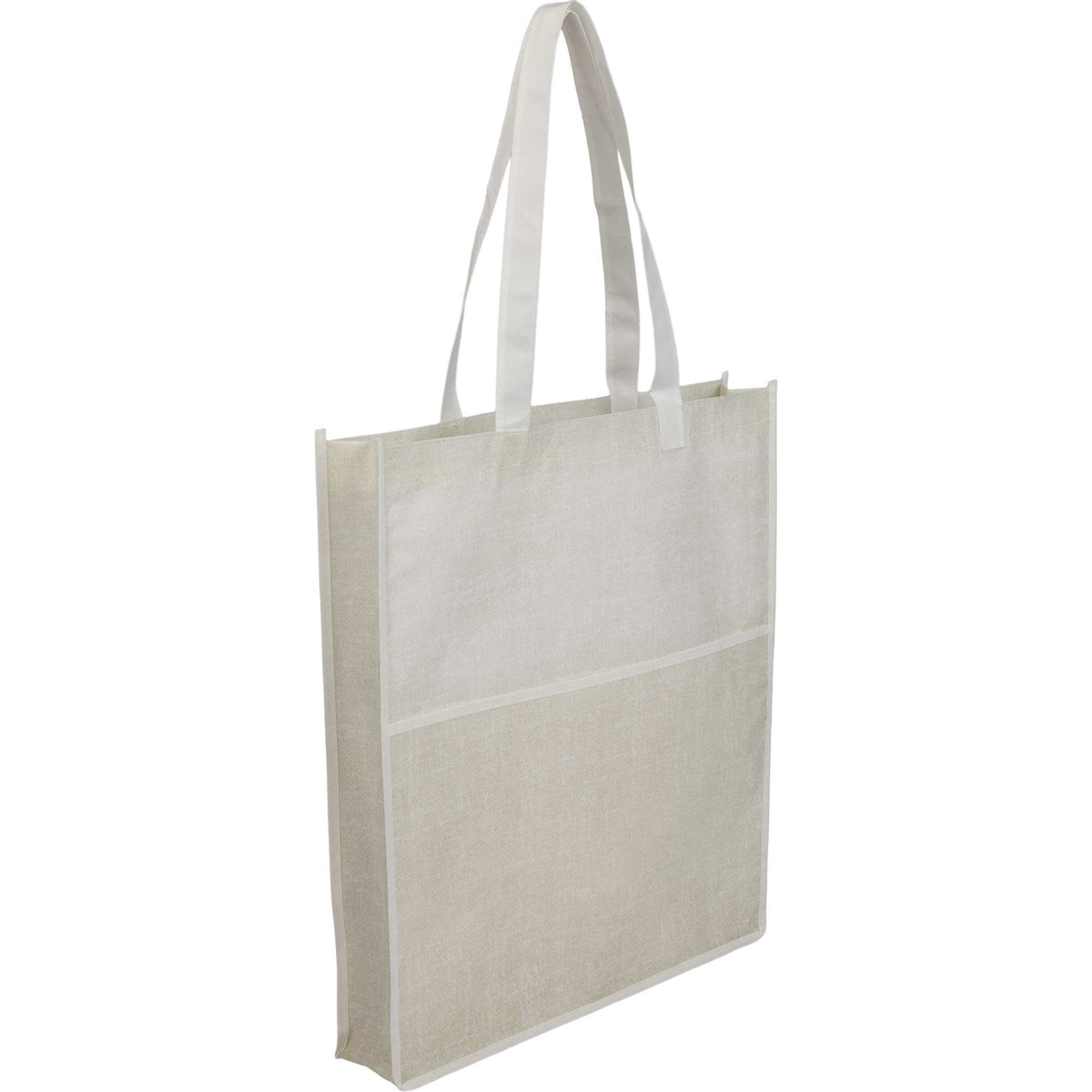 Apollo Recycled Convention Tote with Pen Loop - Natural - Right Angle