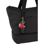 Apple Shaped Faux Leather Keychain - Red - Propped