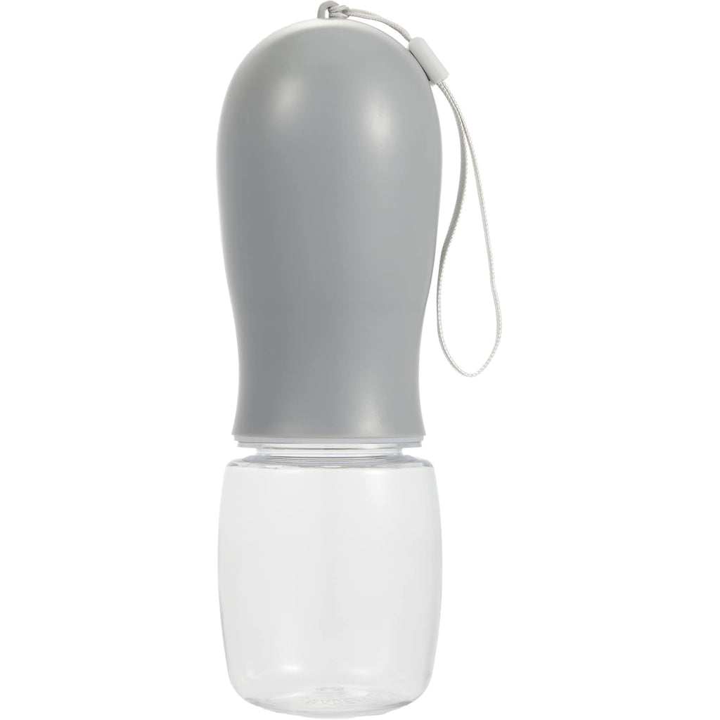 AquaPup Dog Water Bottle with Built-In Bowl, 10 oz - Gray - Back