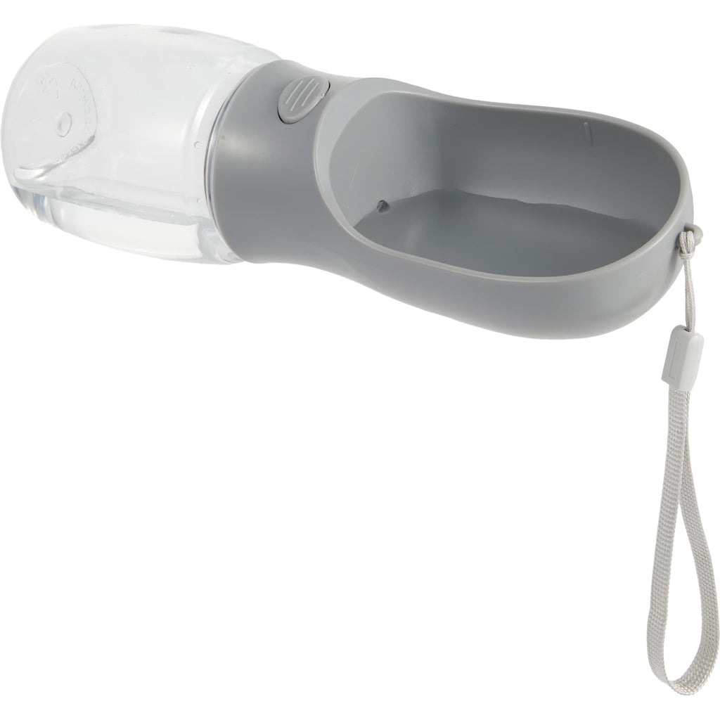 AquaPup Dog Water Bottle with Built-In Bowl, 10 oz - Gray - Detail 2
