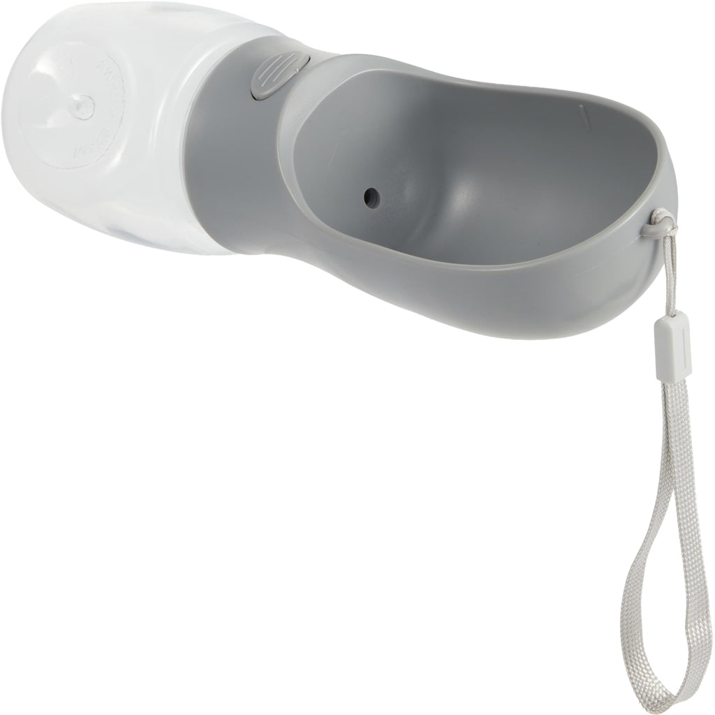 AquaPup Dog Water Bottle with Built-In Bowl, 10 oz - Gray - Detail 3