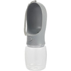 AquaPup Dog Water Bottle with Built-In Bowl, 10 oz - Gray - Left Angle