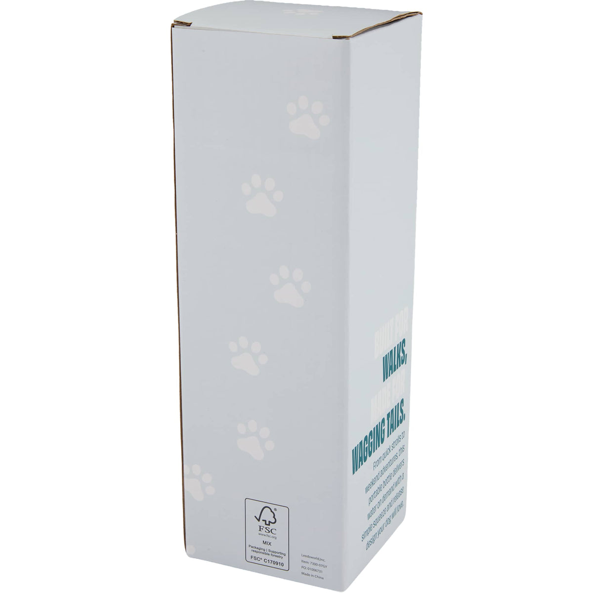 AquaPup Dog Water Bottle with Built-In Bowl, 10 oz - Gray - Packaging 2