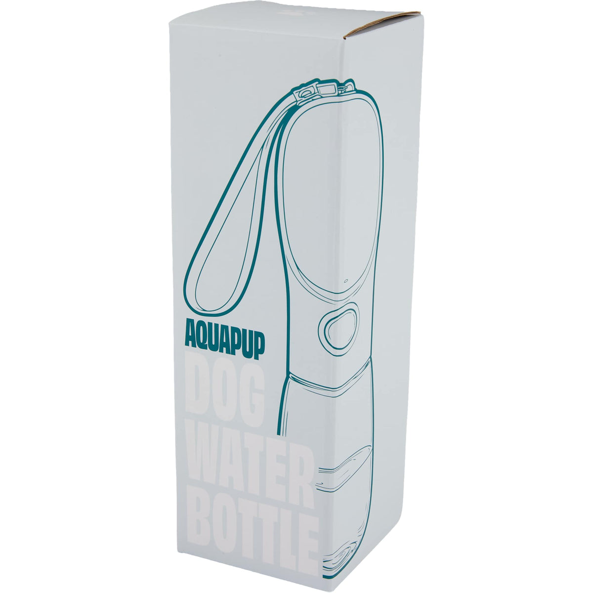 AquaPup Dog Water Bottle with Built-In Bowl, 10 oz - Gray - Packaging