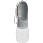AquaPup Dog Water Bottle with Built-In Bowl, 10 oz - Gray - Right Angle