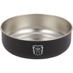 AquaPup Stainless Steel Pet Bowl, 32 oz Laser Engraving - Black - Front