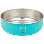 AquaPup Stainless Steel Pet Bowl, 32 oz Laser Engraving - Turquoise - Front