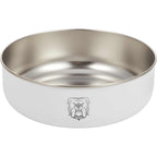 AquaPup Stainless Steel Pet Bowl, 32 oz Laser Engraving - White - Front