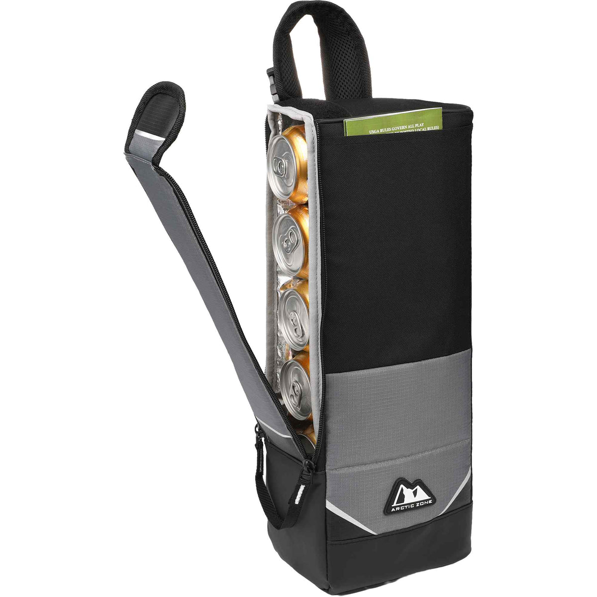 Arctic Zone Golf Bag Cooler for 6 Cans Transfer - Black - Propped
