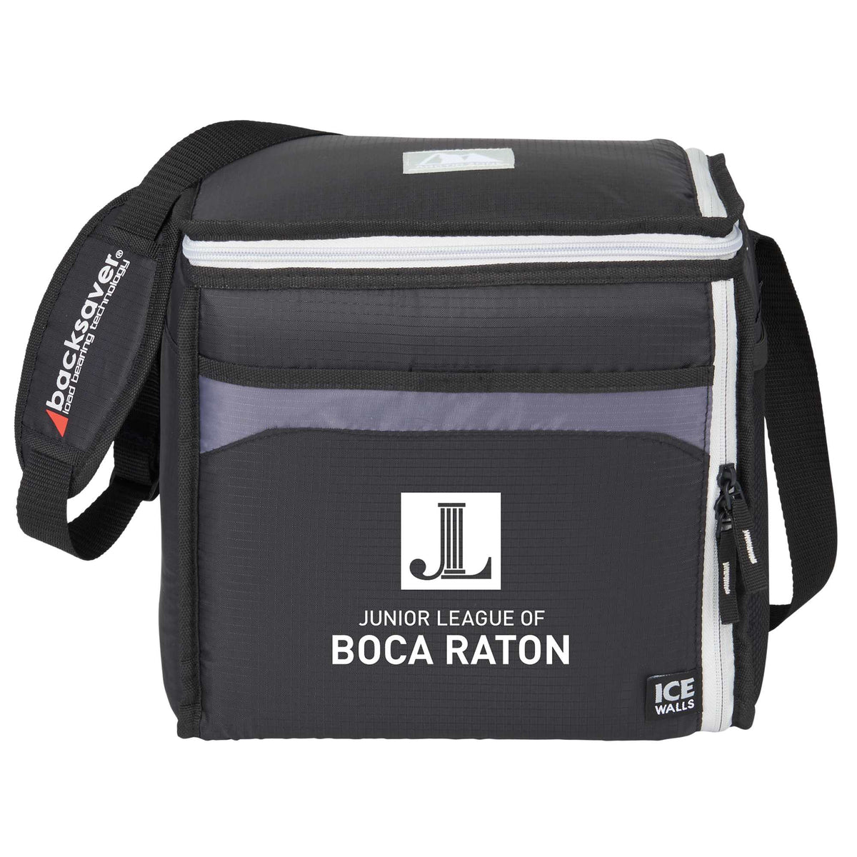 Arctic Zone Ice Wall Cooler for 24 Cans Embroidery - Black, Grey - Front