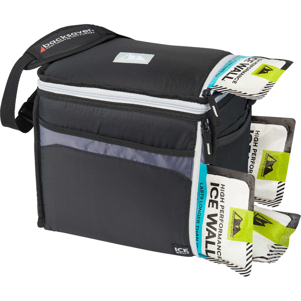 Arctic Zone Ice Wall Cooler for 24 Cans Transfer - Black, Grey - Alternate