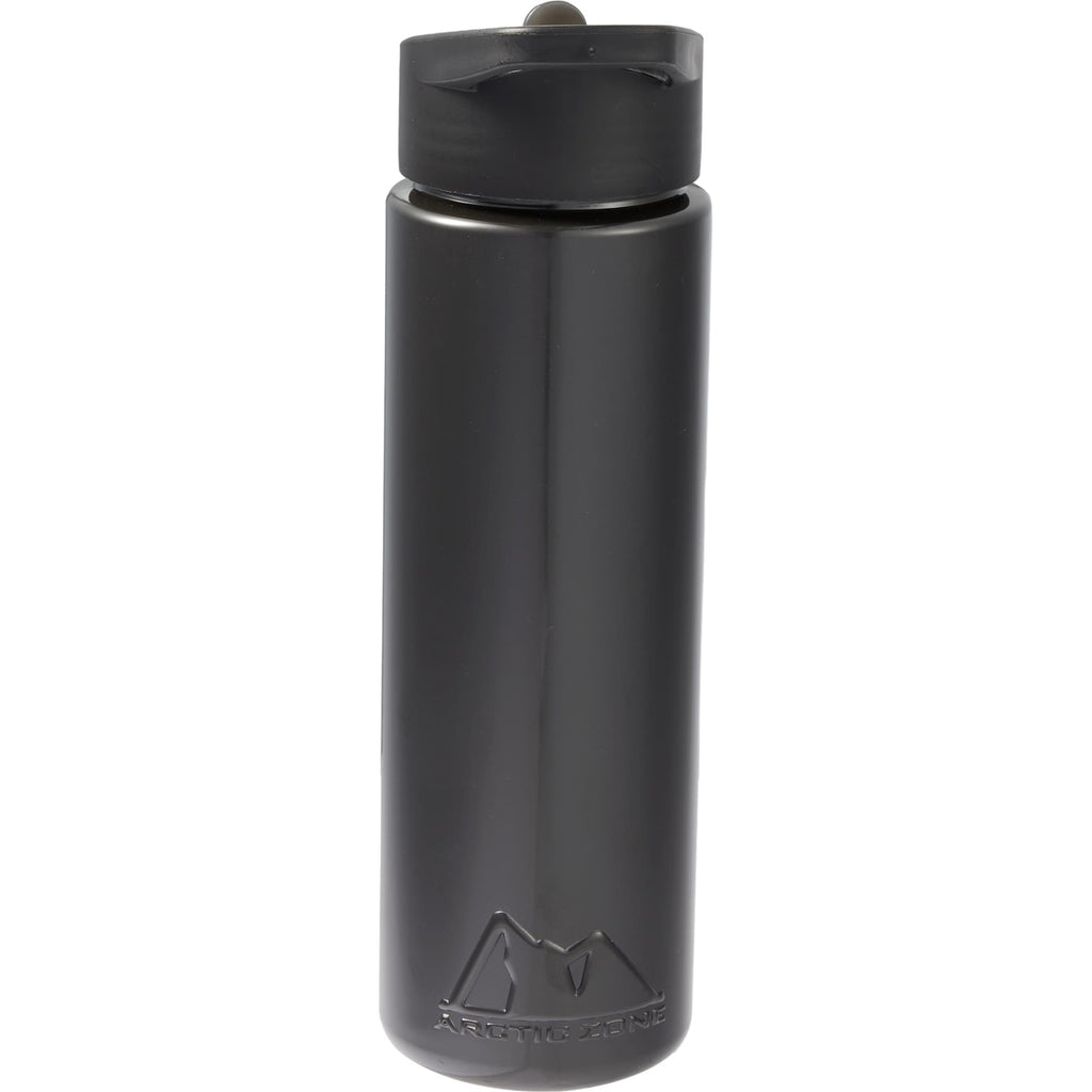 Arctic Zone Metalike Straw Bottle in Tritan Renew, 28 oz - Black - Back