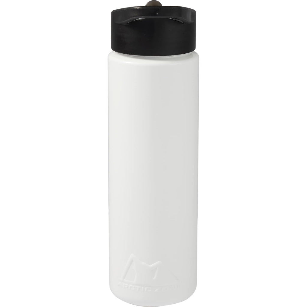 Arctic Zone Metalike Straw Bottle in Tritan Renew, 28 oz - White - Back