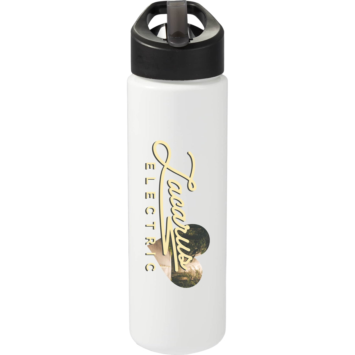 Arctic Zone Metalike Straw Bottle in Tritan Renew, 28 oz - White - Front