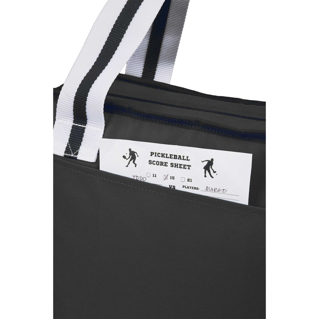 Arctic Zone Pickleball Tote Cooler for 20 Cans Embroidery - Black - Back Propped