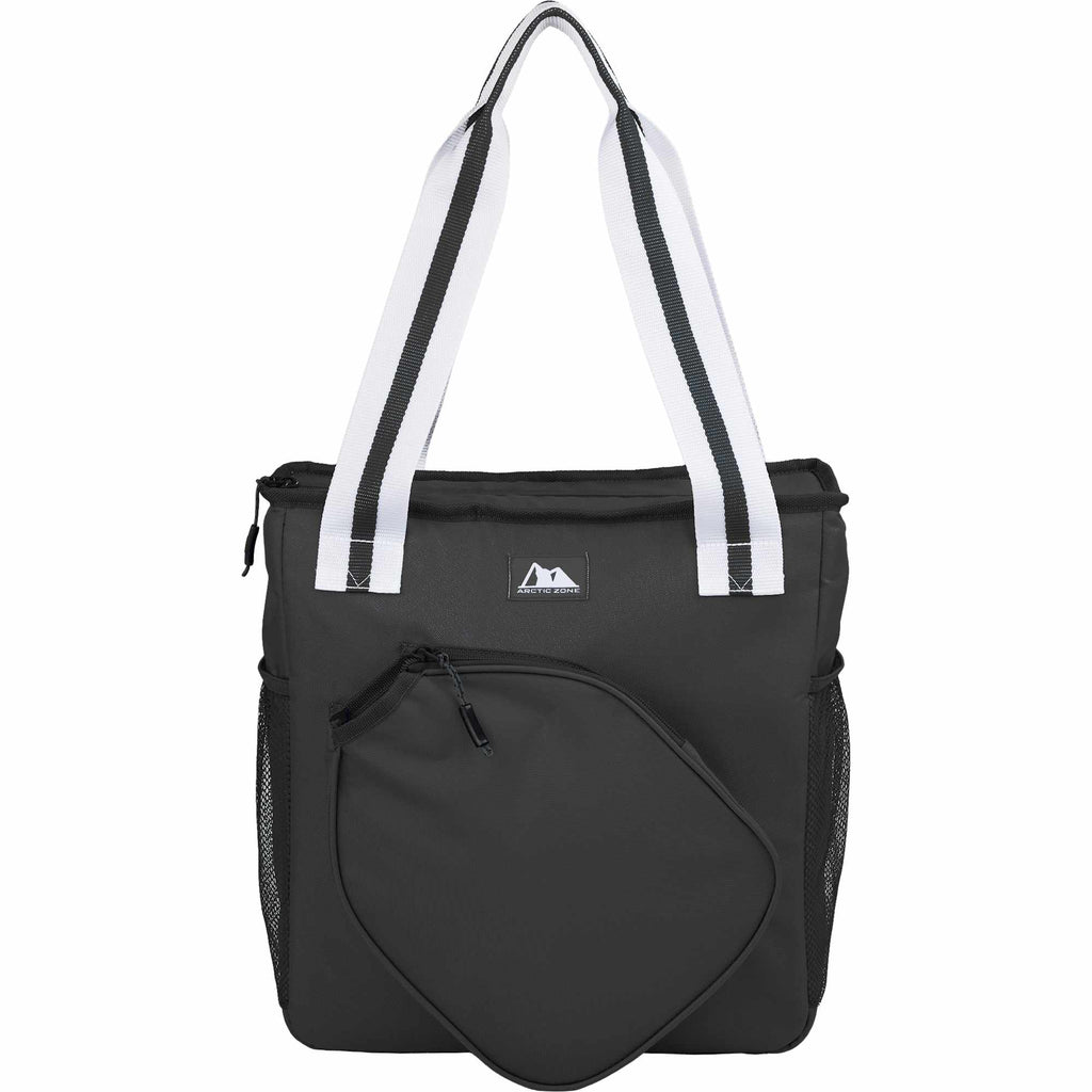 Arctic Zone Pickleball Tote Cooler for 20 Cans Embroidery - Black - Front 2