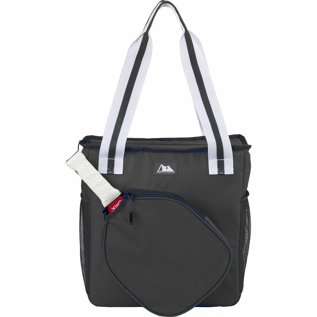 Arctic Zone Pickleball Tote Cooler for 20 Cans Embroidery - Black - Front