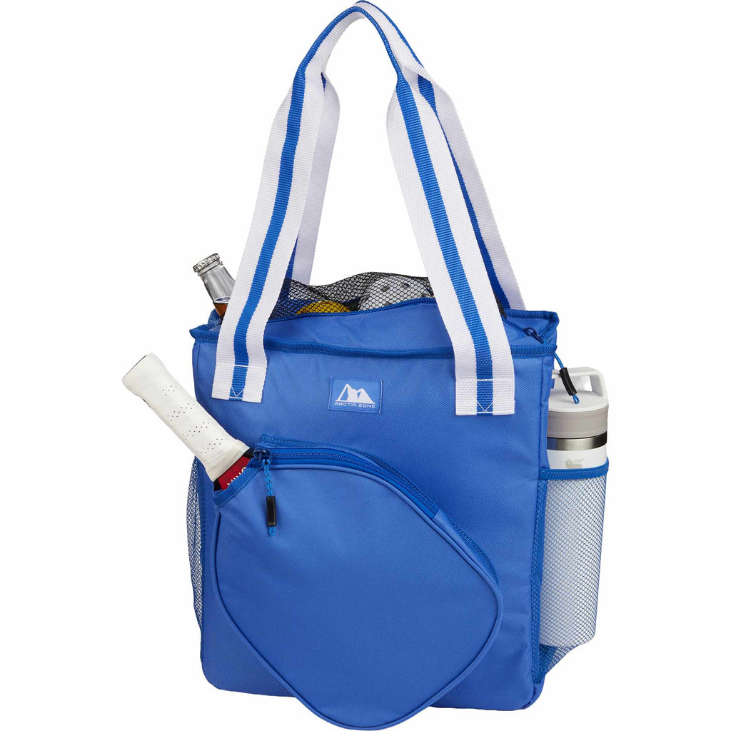 Arctic Zone Pickleball Tote Cooler for 20 Cans Transfer - Royal - Propped 2