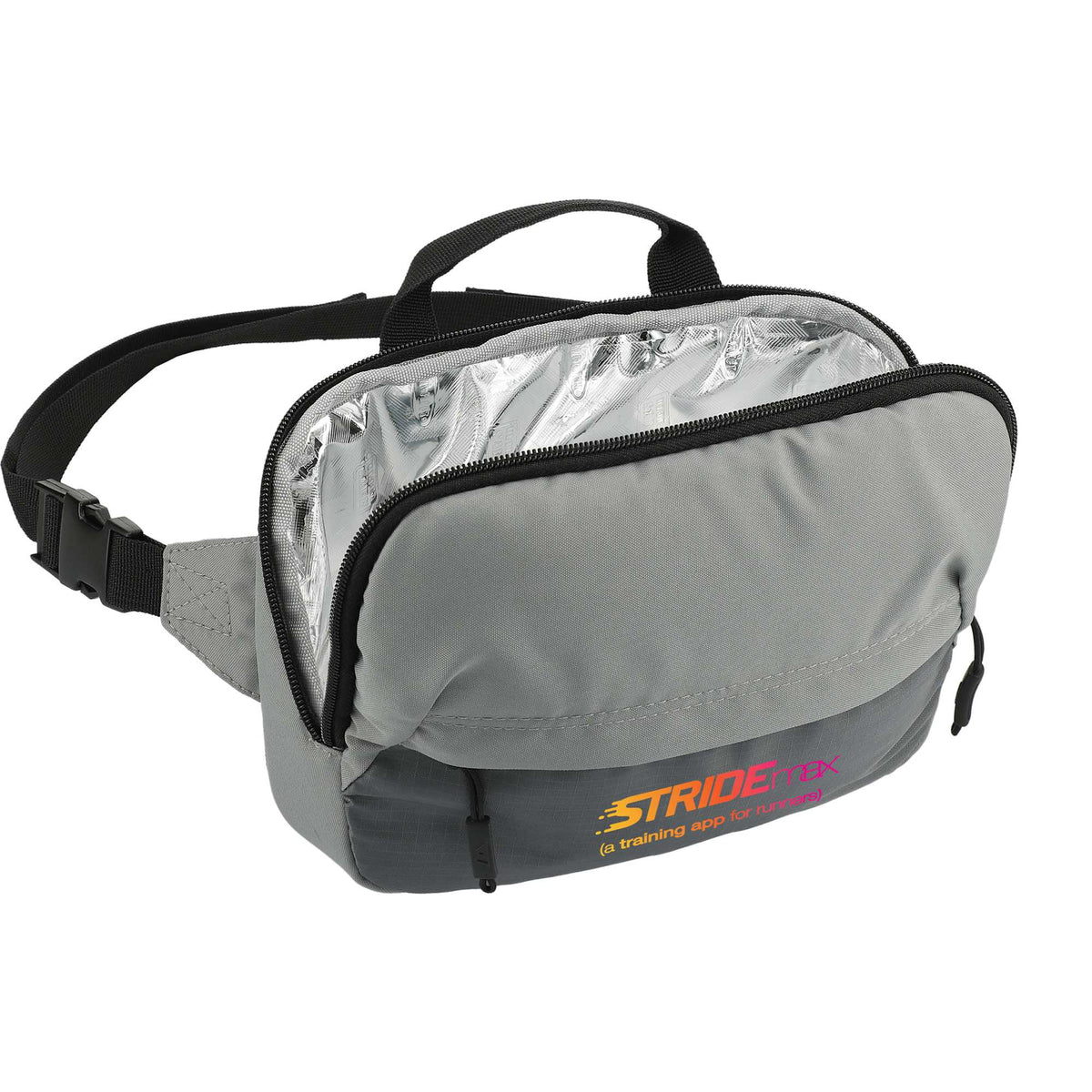 Arctic Zone Recycled Backpack Cooler with Sling Transfer - Gray - Right Angle 2