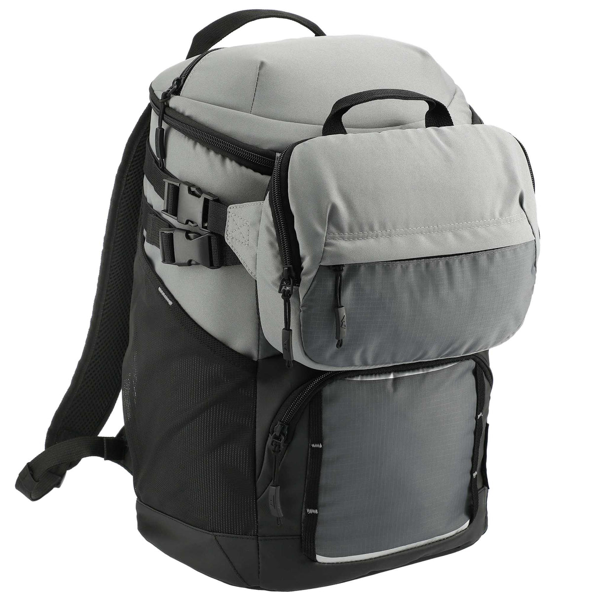 Arctic Zone Recycled Backpack Cooler with Sling Transfer - Gray - Right Angle 4