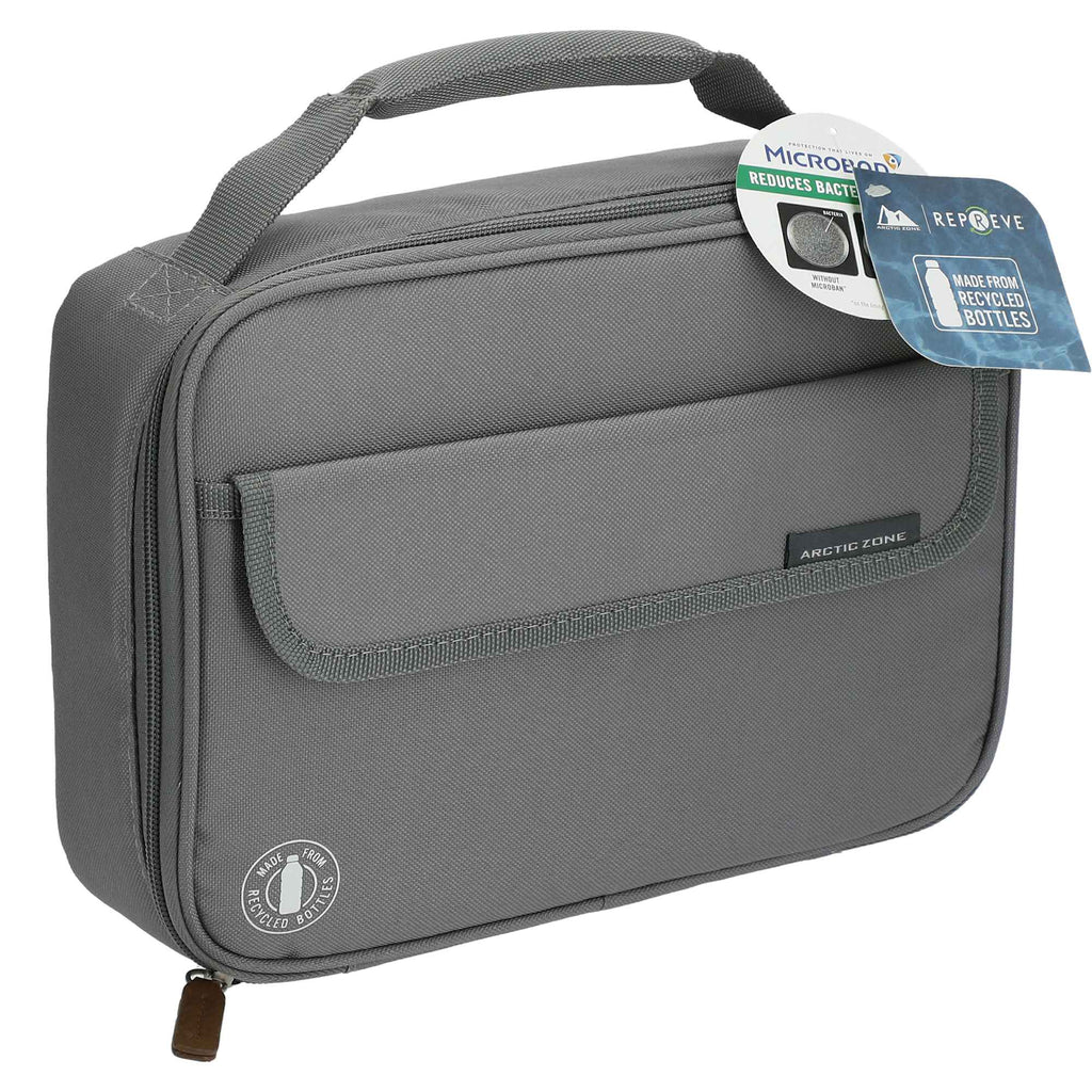 Arctic Zone Recycled Front Opening Lunch Cooler Transfer - Gray - Right Angle 3