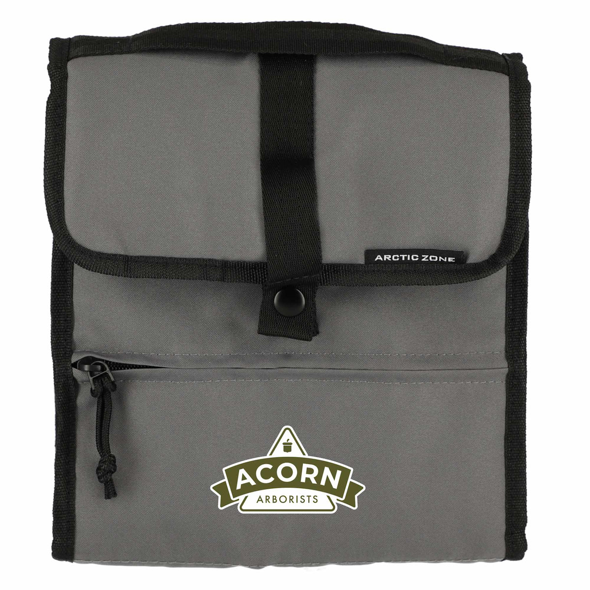 Arctic Zone Recycled Lunch Cooler with Snap Top, 6 Cans Transfer - Gray - Front