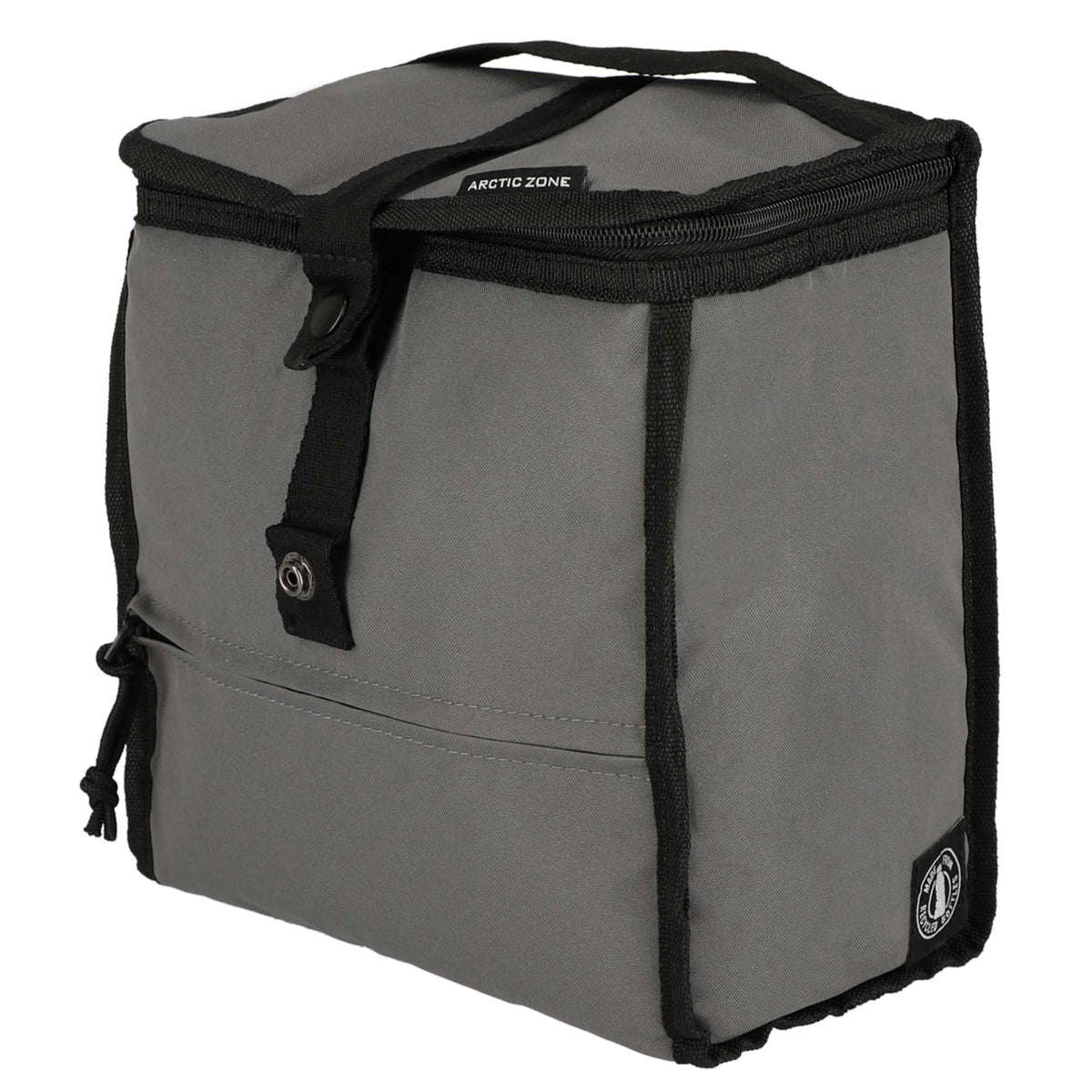 Arctic Zone Recycled Lunch Cooler with Snap Top, 6 Cans Transfer - Gray - Right Angle