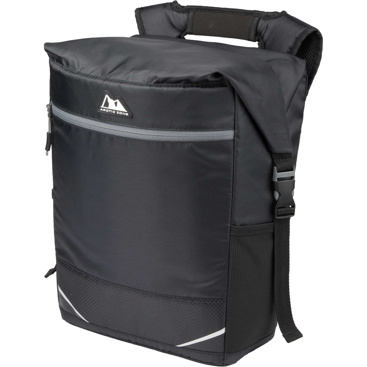 Arctic Zone Rolltop Backpack Cooler for 20 Cans Transfer - Black - Left Angle