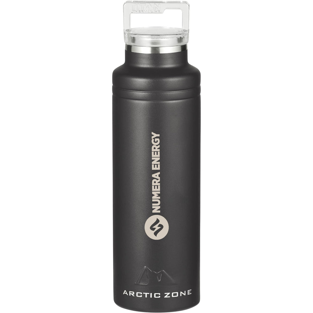 Arctic Zone Titan Copper Insulated Bottle, 20 oz Laser Engraving - Black - Front