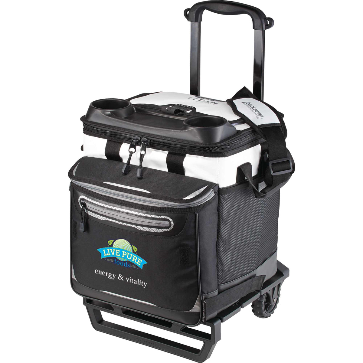 Arctic Zone Titan Deep Freeze Rolling Cooler with Cart Transfer - White - Front 2