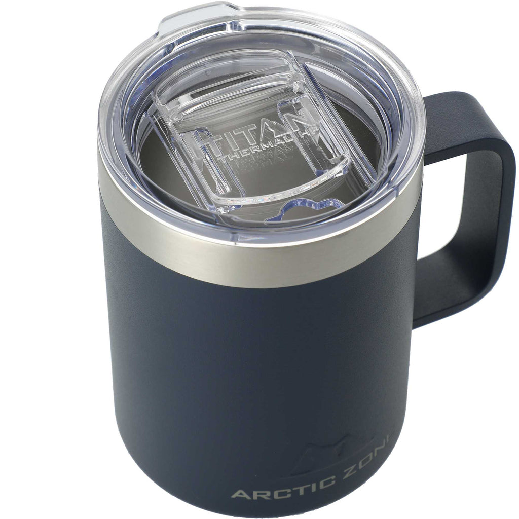 Arctic Zone Titan Thermal HP Copper Insulated Mug, 14 oz Laser Engraving - Navy - Right Angle