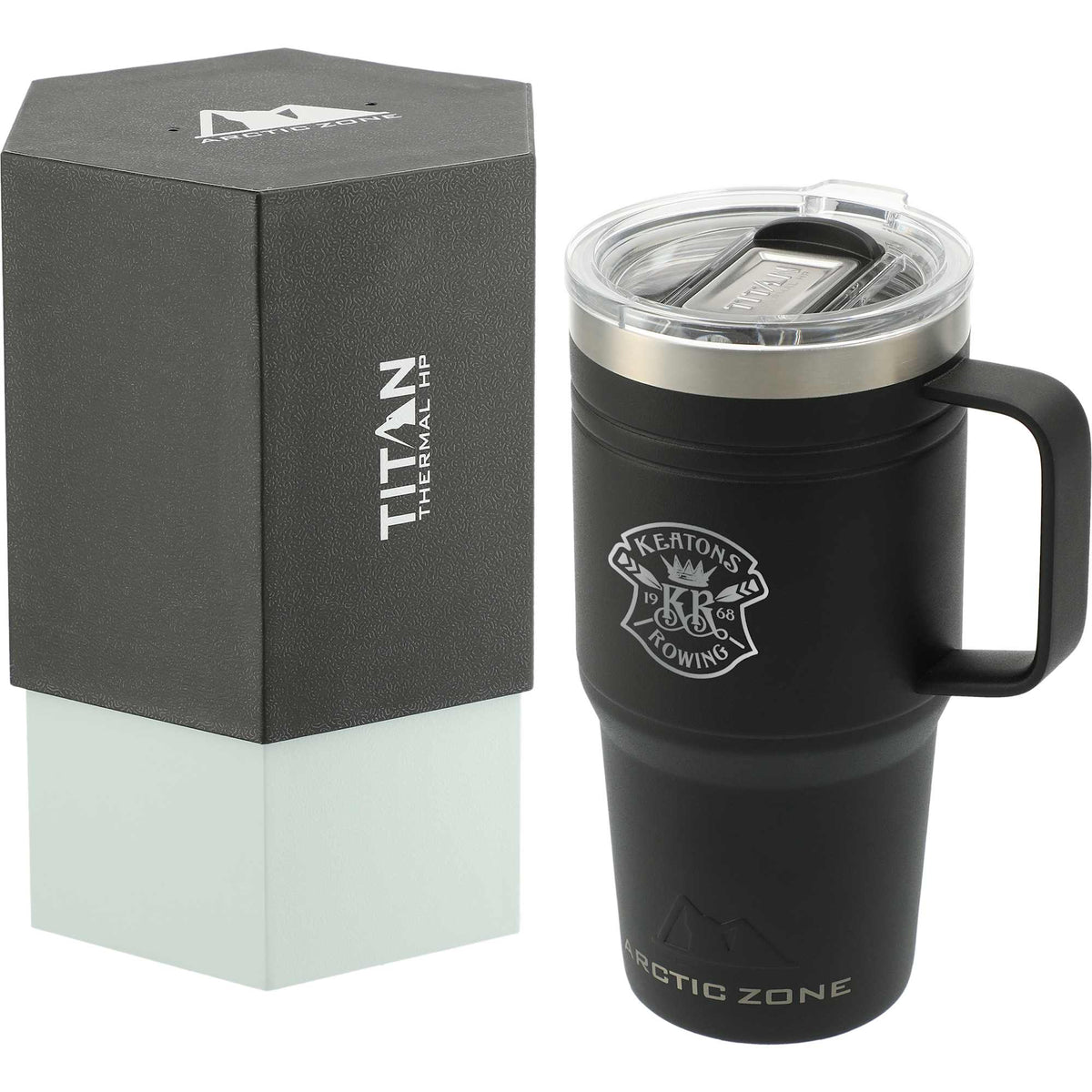 Arctic Zone Titan Thermal HP Recycled Mug, 20 oz Laser Engraving - Black - Left Angle