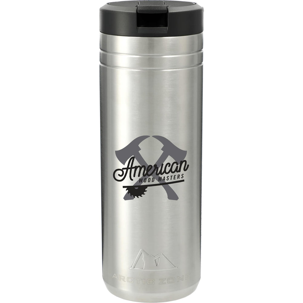 Arctic Zone Titan Thermal HP Straw Tumbler with Loop, 24 oz Laser Engraving - Silver - Front